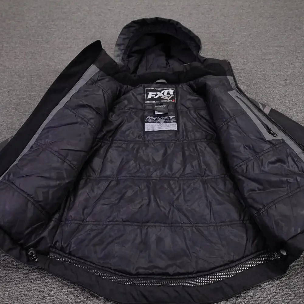 FXR Jacket Kids 8 Black Gray Hooded Insulated F.A.S.T. Child CX Ski Snow